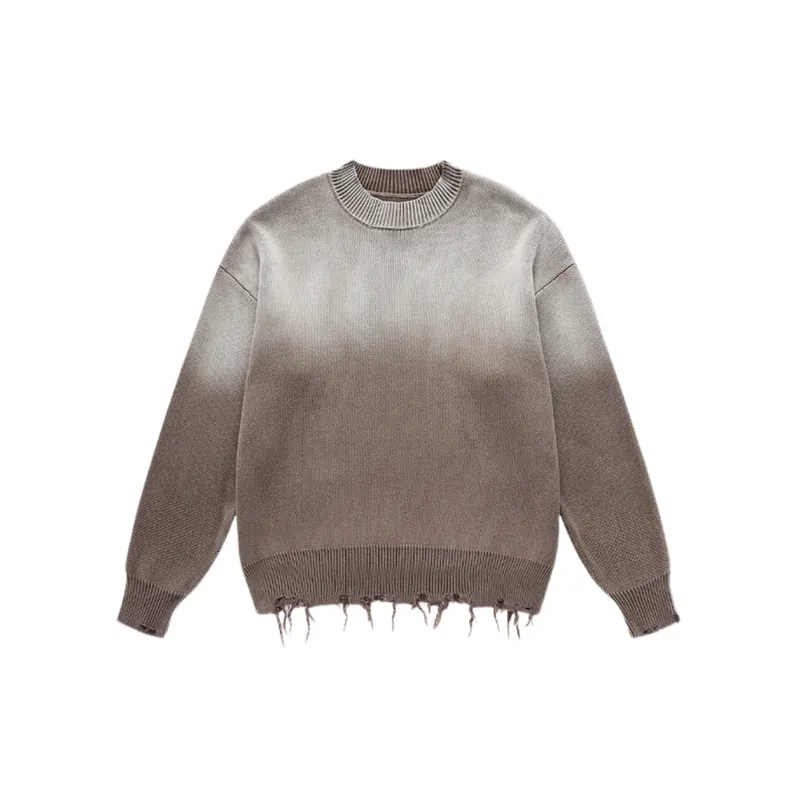 Retro Washed Crewneck Gradient Knit-2