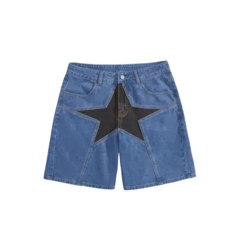 Casual Cross Border Star Denim Shorts
