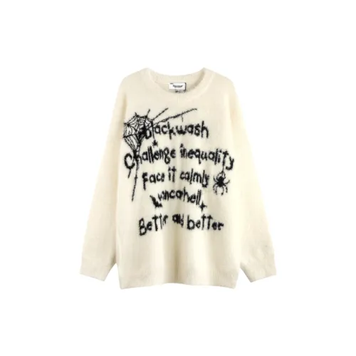 High Street Hip Hip-Hop Spider Web Alphabet Jacquard Sweater