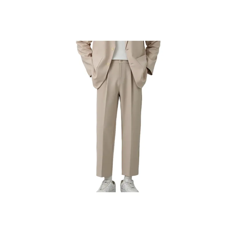 Loose Casual Blended Synthetic Fabrics Suit Trousers Unisex-0