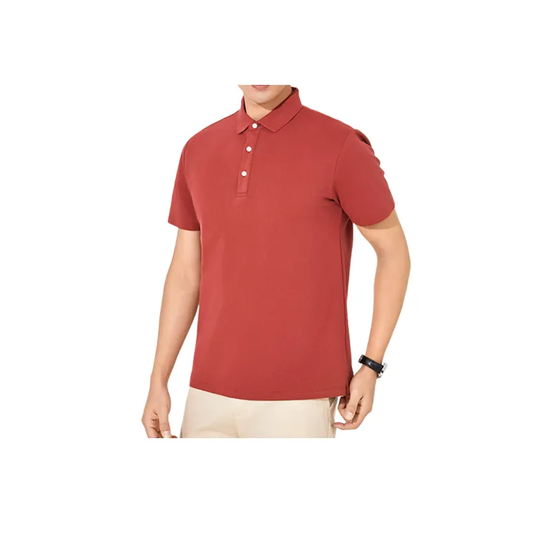 Short sleeved Embroidered Cotton Lapel T shirt-0