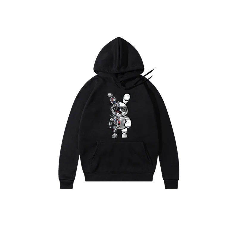 Mechanical Rabbit Printing Comfortable Hoodie-16
