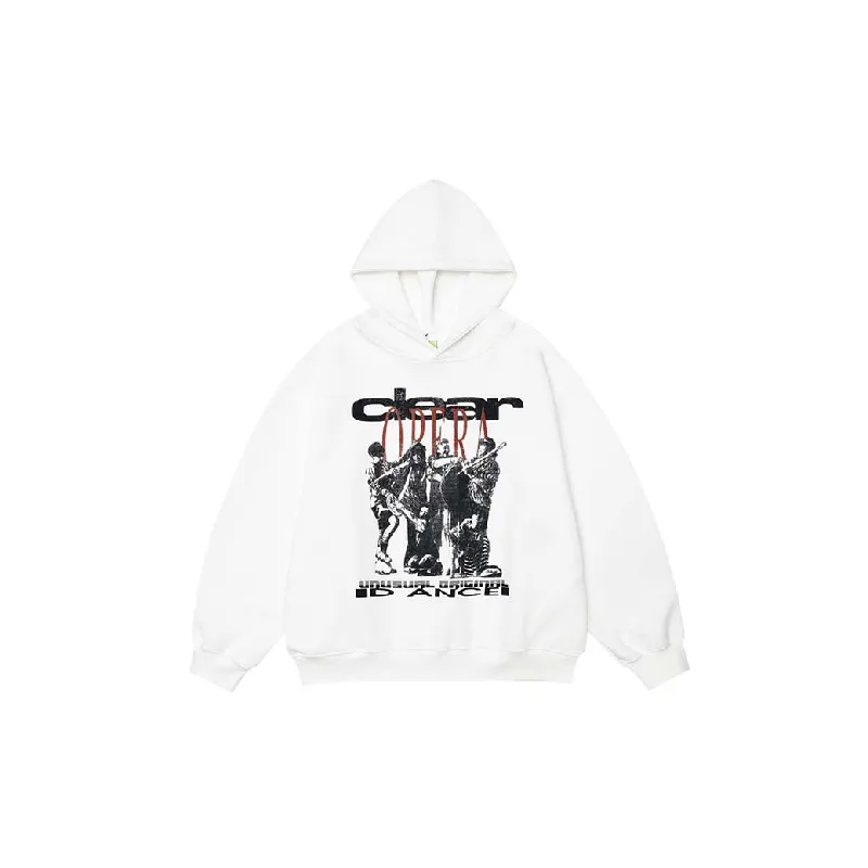 Street Letter Cotton Blended Fabric Hoodie-4