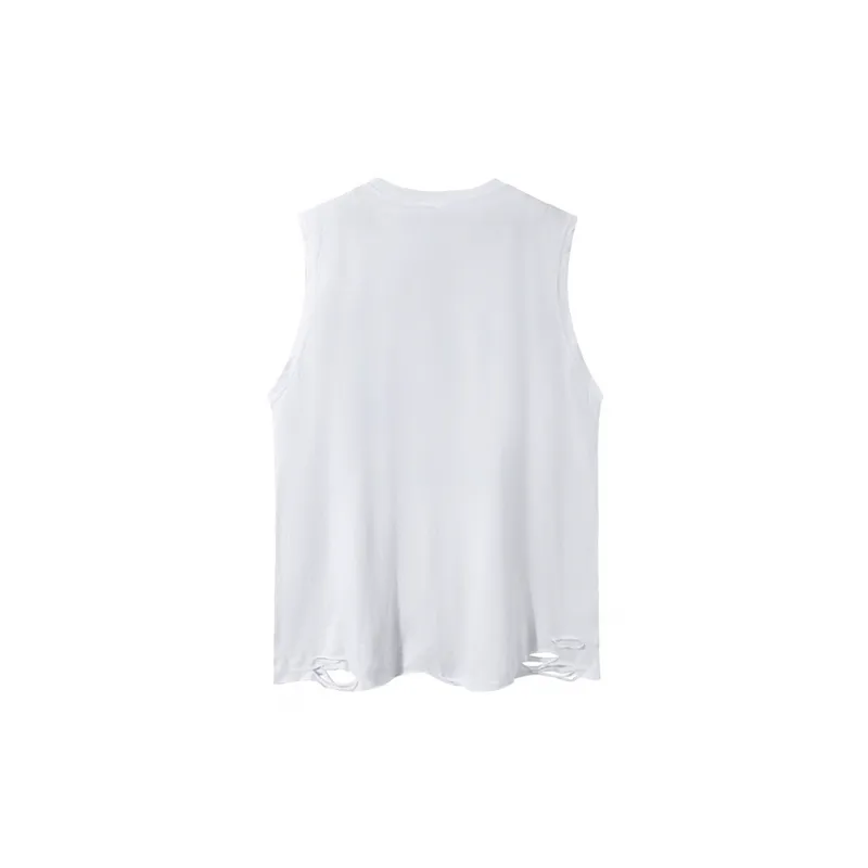 Hip Hop Loose Sleeveless Cotton Vest-1