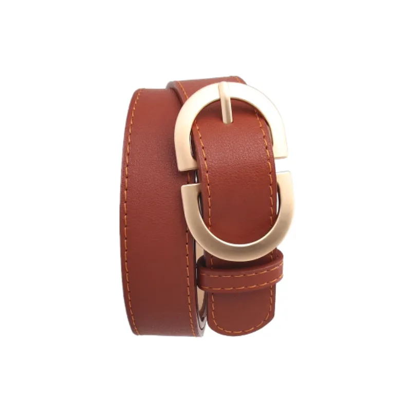 Simple Plain Leather Belt Women-2