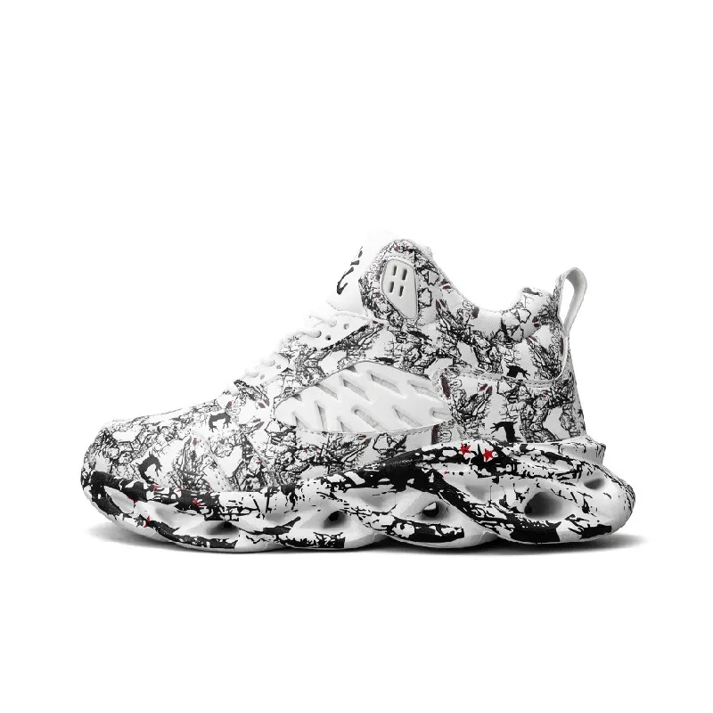 Graffiti High top Lightweight Breathable Tide Shoes-9