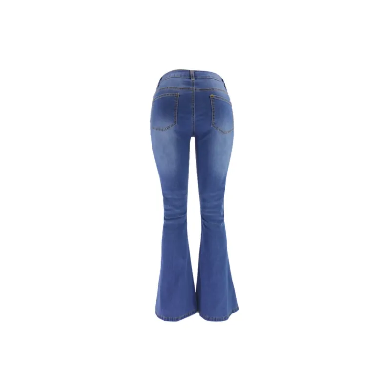 Fashionable Plain Jeans Women-1