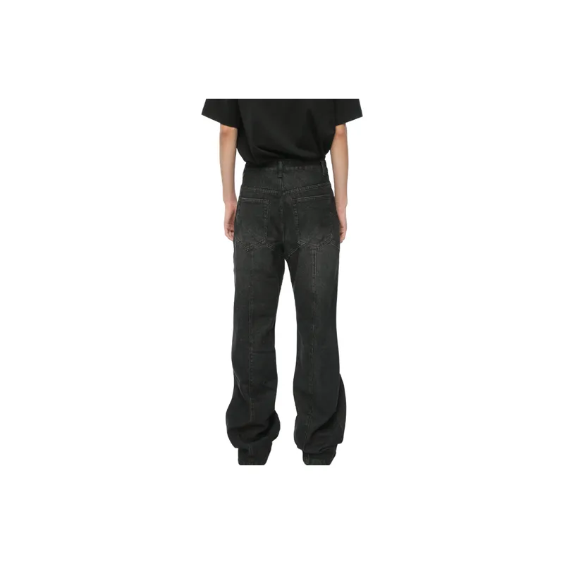 Washed Old Structure Line Flared Jeans-3