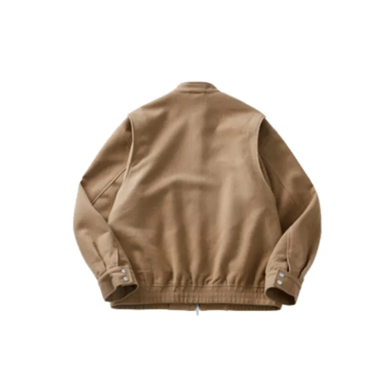 Casual Plain Woolen Fabric Jacket-3