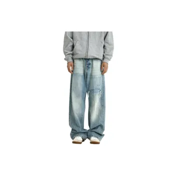 Retro Washed Straight Leg Jeans