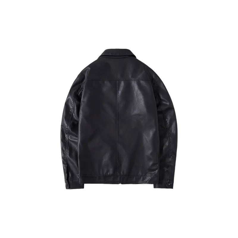 Basics Simple PU Jacket-5
