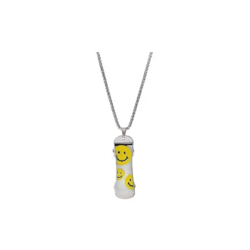 Hip Hop Skateboard Smiley Face Pendant Necklace