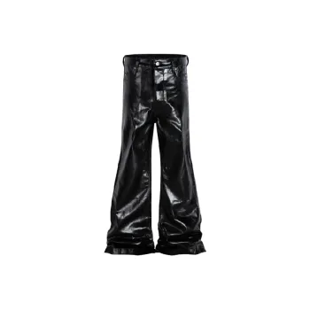 Fashionable Loose Denim Leather Pants