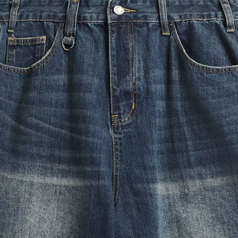Casual Plain Denim Shorts-12