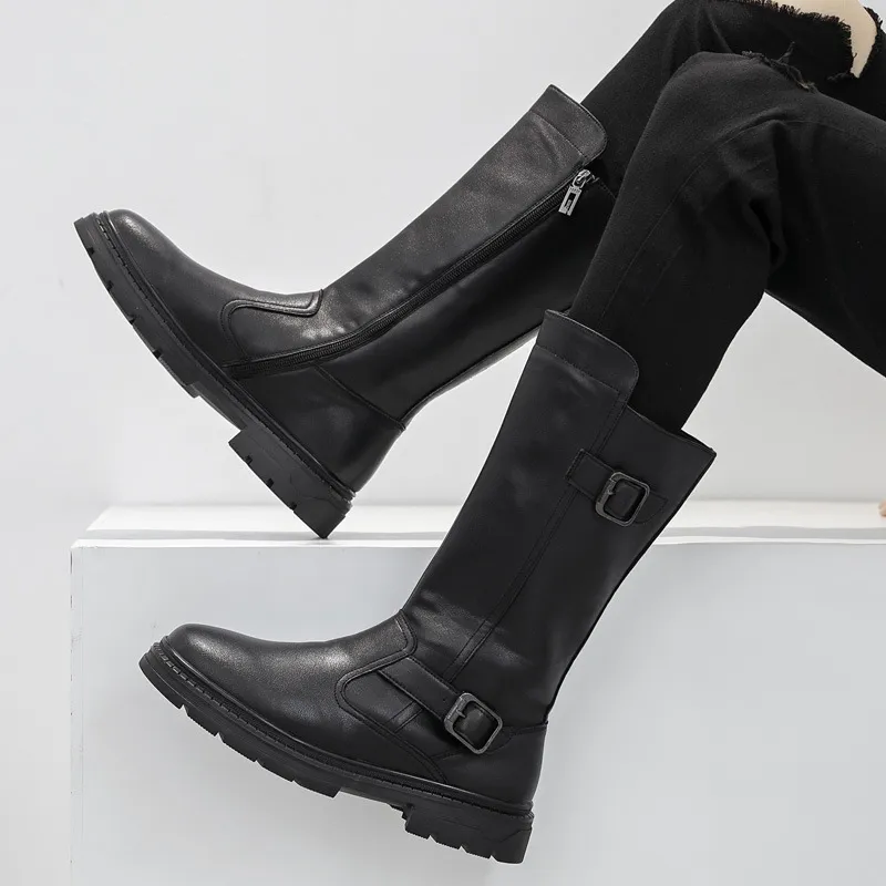 Simple Funky Knee High Boots-1