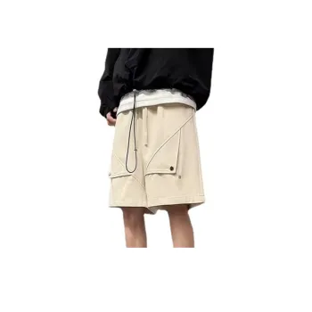 Retro Casual Shorts with Splicing
