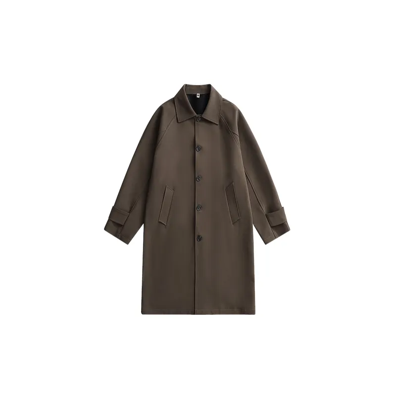 Fashionable Loose Blended Synthetic Fabrics Trench Coat-4
