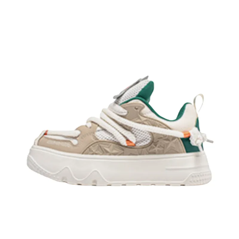 Low Platform Mesh Stitching Leather Sneaker-0