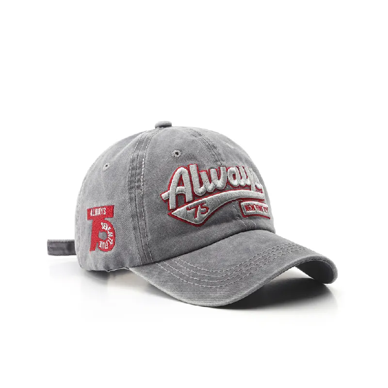 Washed Old Letter Embroidered Cap