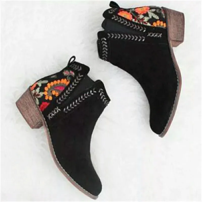 Fashionable Embroidered Martin Boot-4