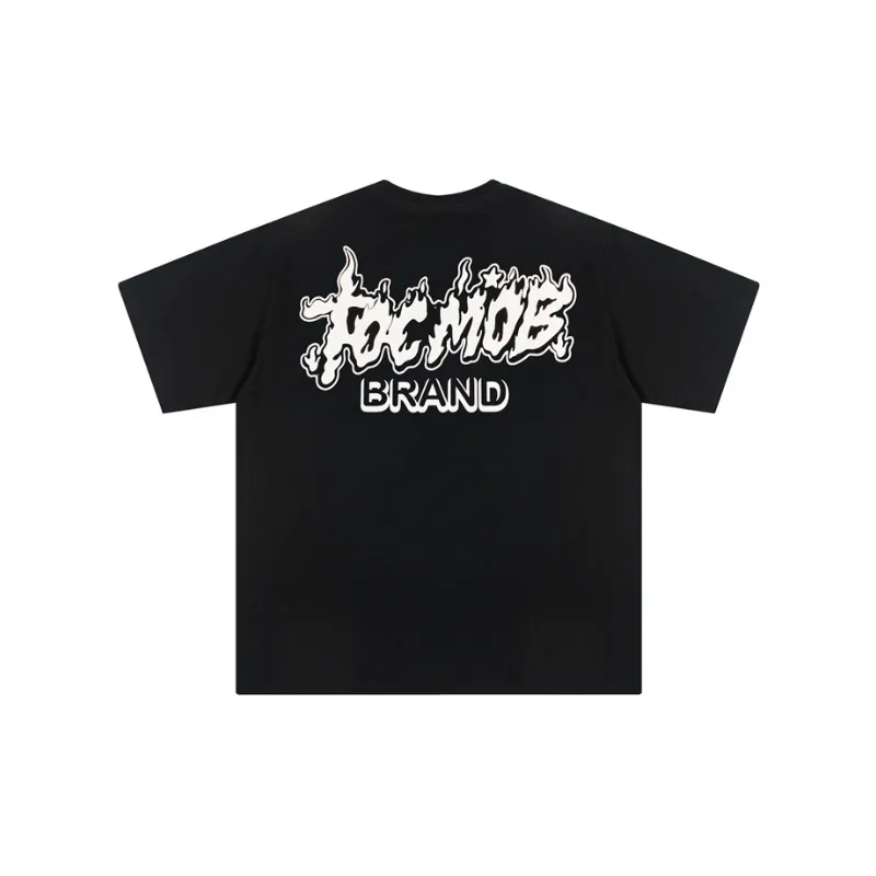 Retro Flame Print T Shirt-5