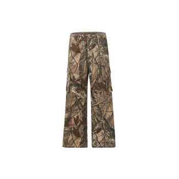 Casual Camo Cotton Blended Fabric Cargo Pants