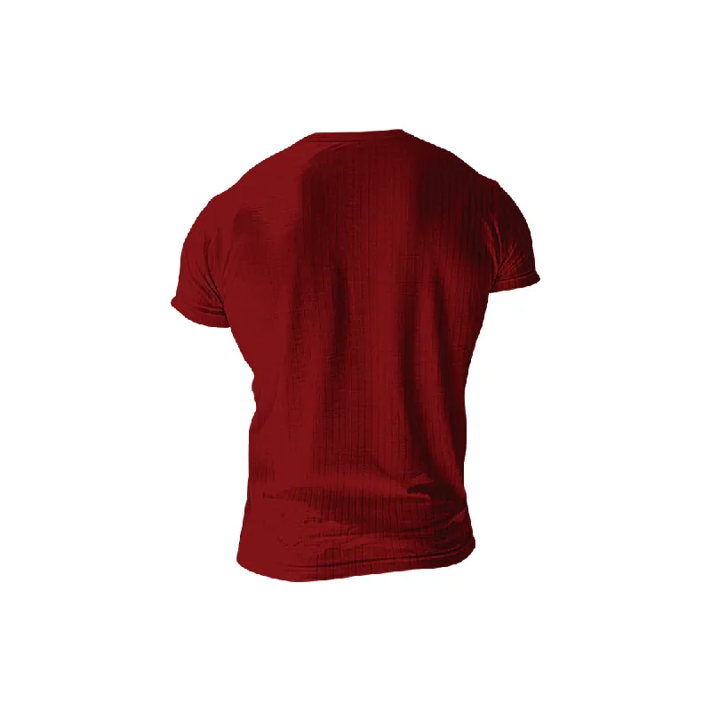 Casual Plain Blended Synthetic Fabrics T Shirt-1