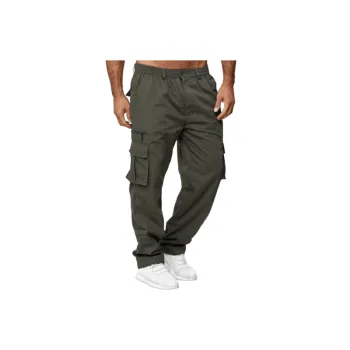 Loose Straight Leg Cotton Blended Fabric Casual Pants