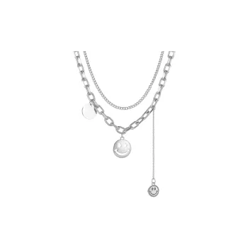 Smiley Face Double Layer Necklace