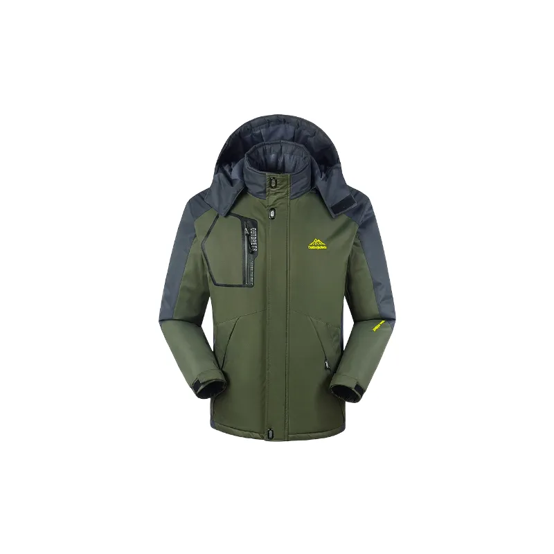 Outdoor Loose Blended Synthetic Fabrics Quilted Jacket-2