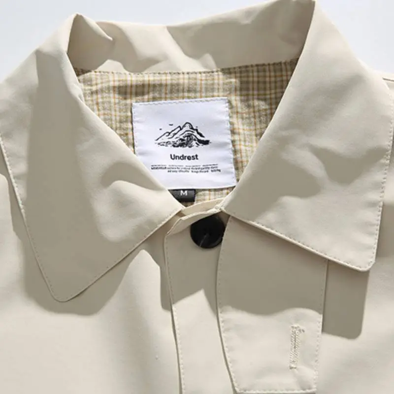 Casual Loose Blended Synthetic Fabrics Trench Coat-5