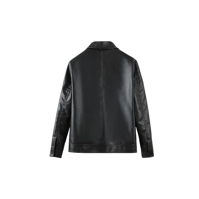 Business Simple Artificial Leather Jacket-1