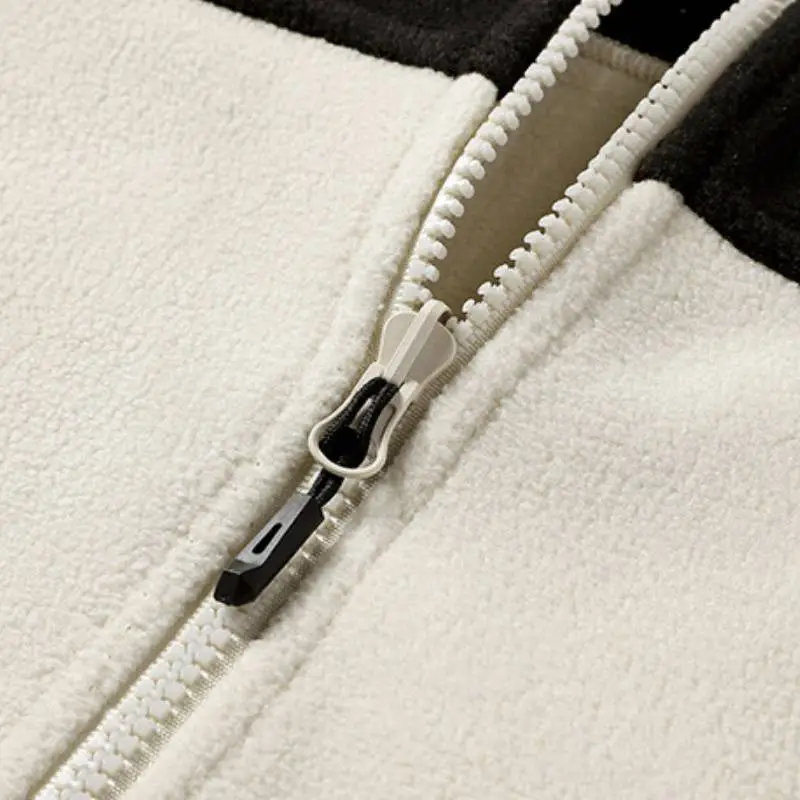 Zipper Loose Polyester Velvet Jacket-7