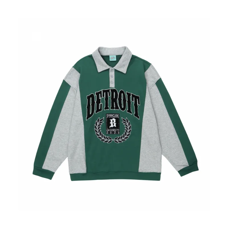 Retro Trendy Letter Print Polo Shirt-4