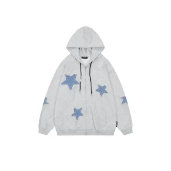 New Arrival Chinese Trendy Simple Five Star Loose Hoodie