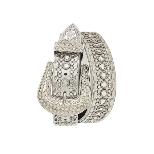 Cool Rhinestone Leather Belt
