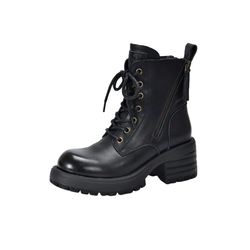 Fashionable Zipper Martin Boot-0
