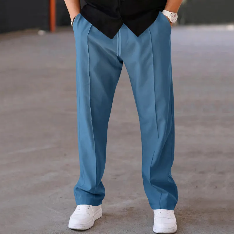 Fashionable Loose Straight Leg Casual Pants-2