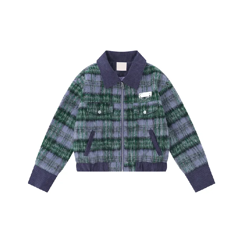 Retro Plaid Jacket Women-0
