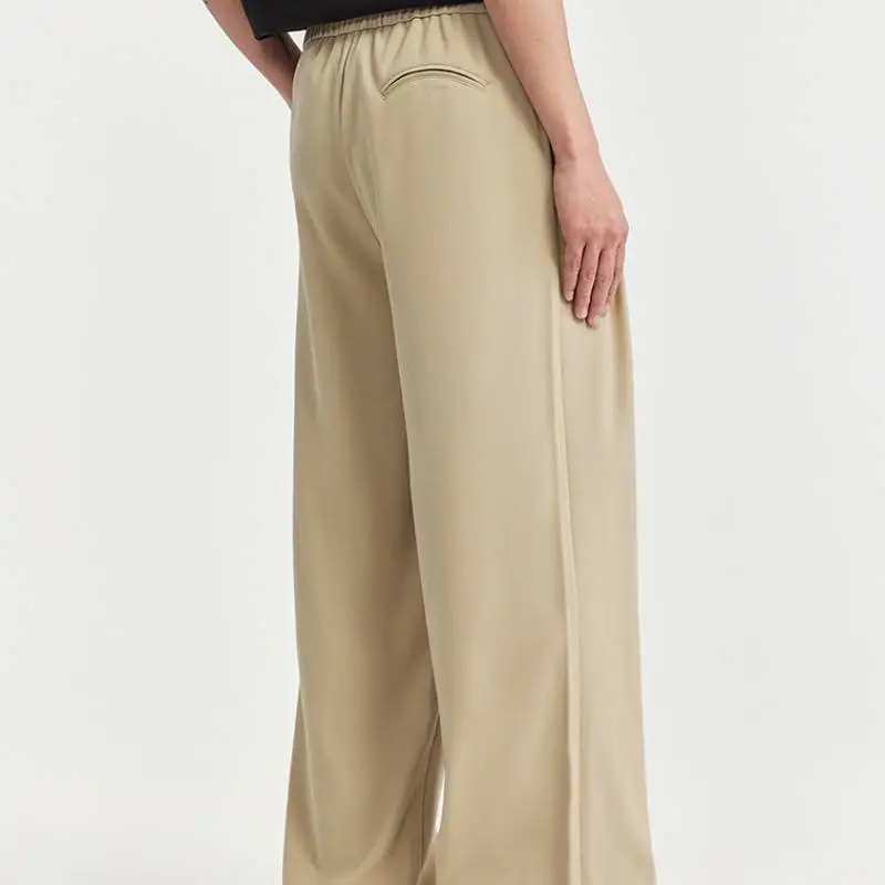 Loose Casual Polyester Suit Trousers-3