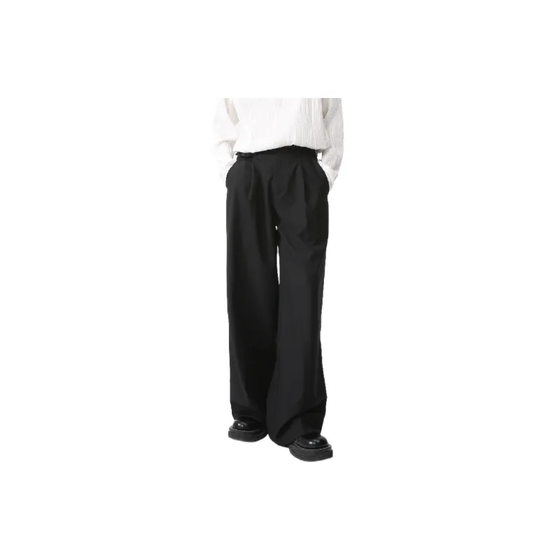 Casual Loose Polyester Suit Trousers-4