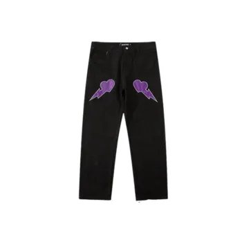 Loose Straight Embroidered Casual Jeans