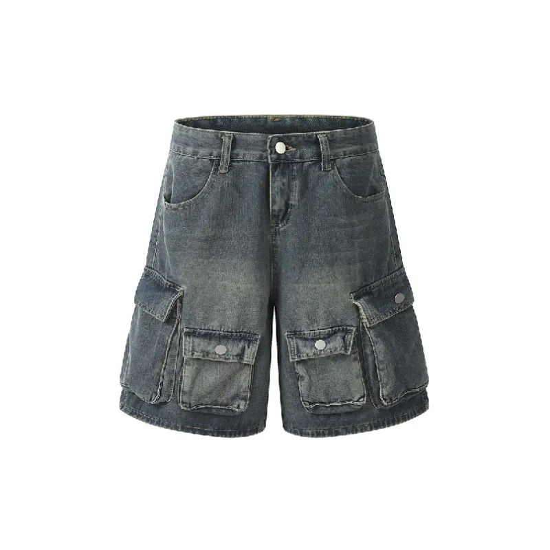 Street Casual Baggy Denim Shorts-0