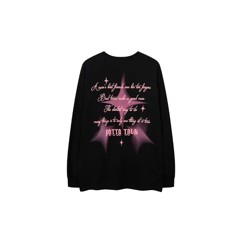 Hiphop Letter Dizzy Long sleeved Sweater-1