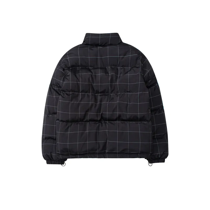Design Sense Plaid Letter Flocking Lazy Style Cotton padded Jacket-1