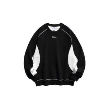 Velvet Raglan Sleeve Color Matching Printed Round Neck Pullover Sweatshirt