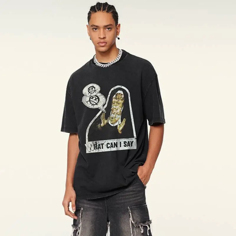 Retro Loose 100% Cotton T Shirt-2