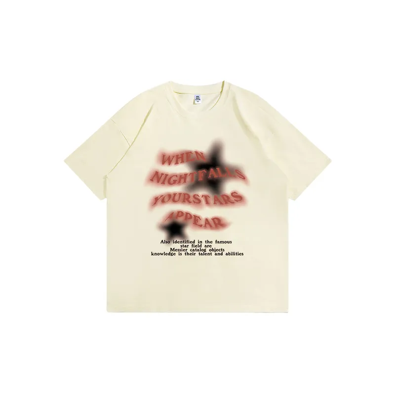 Trendy Five pointed Star Printed Short sleeved T shirt-6