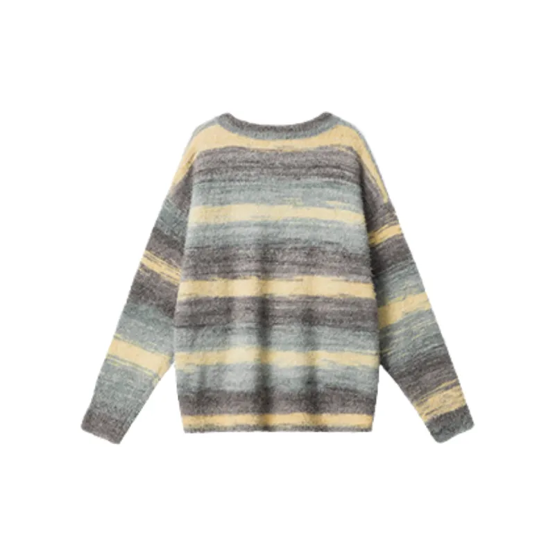 Contrast Color Striped Polyester Sweater Women-1