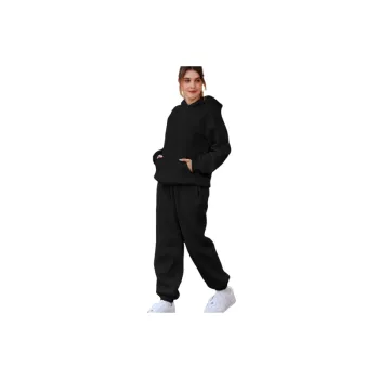 Casual Sporty Polyester Sweatshirt Set Women